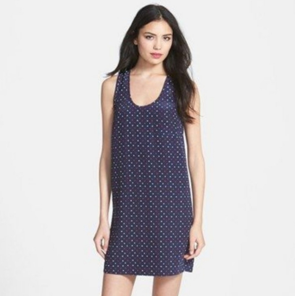Joie 'Peri B' Hearts & Spades 100% Silk Dress Sz L
